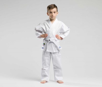 Детское кимоно Adidas для карате WKF с поясом белое