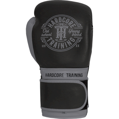 Боксерские перчатки Hardcore Training Premium Black/Gray - фото 1