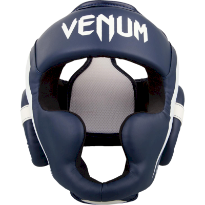 Боксерский шлем Venum Elite White/Navy Blue - фото 1