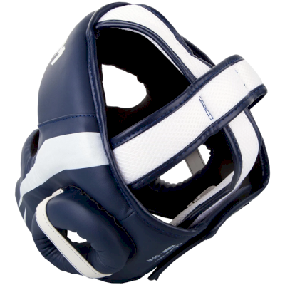 Боксерский шлем Venum Elite White/Navy Blue - фото 2