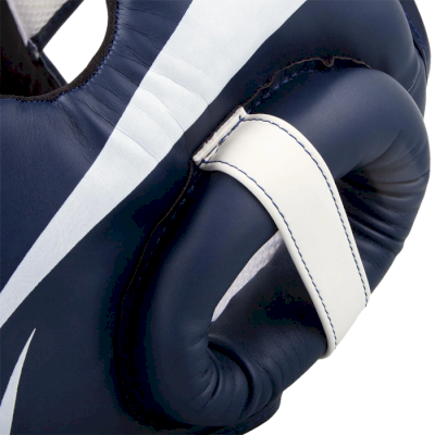 Боксерский шлем Venum Elite White/Navy Blue - фото 3