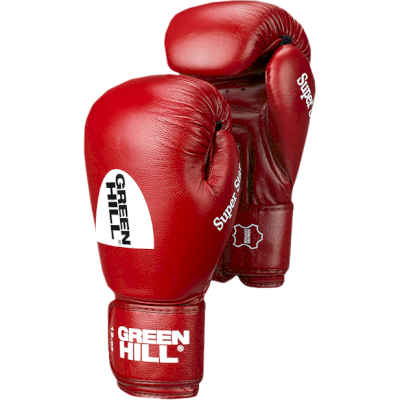 Боксерские перчатки Green Hill Super Star IBA красные - фото 1