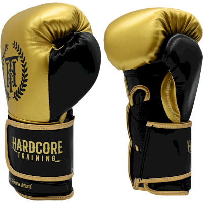 Боксерские перчатки Hardcore Training Revolution Gold/Black PU - фото 1