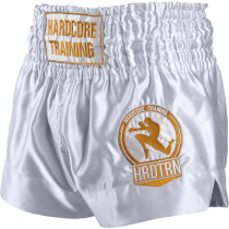 Тайские шорты Hardcore Training Base White L золотой