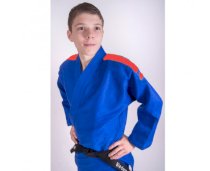 Кимоно Adidas для дзюдо Contest синее с красными полосками 170 см 