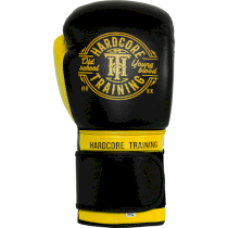 Боксерские перчатки Hardcore Training Premium Black/Yellow 14 унц. желтый