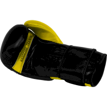 Боксерские перчатки Hardcore Training Premium Black/Yellow 10 унц. желтый