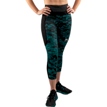Женские укороченные компрессионные штаны Venum Defender Black/Green L зеленый
