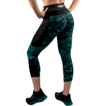 Женские укороченные компрессионные штаны Venum Defender Black/Green S зеленый