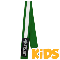 Детский пояс Jitsu M1 зеленый с белым