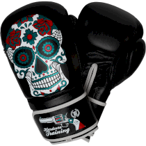 Боксерские перчатки Hardcore Training Santa Muerte 18 унц. черный
