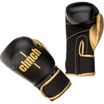 Перчатки для бокса Clinch Aero черно-золотые 14 унц. 