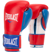 Боксерские перчатки Everlast PowerLock 12унц. синий с красным