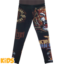 Детские компрессионные штаны Hardcore Training Tiger 12лет черный