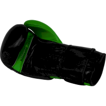 Боксерские перчатки Hardcore Training Premium Black/Green 16унц. зеленый