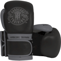 Боксерские перчатки Hardcore Training Premium Black/Gray 14унц. темно-серый
