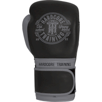 Боксерские перчатки Hardcore Training Premium Black/Gray 10унц. темно-серый