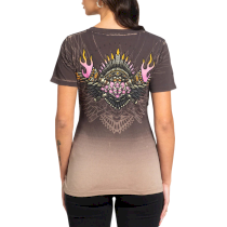 Женская футболка Affliction Tribal Fire xs коричневый