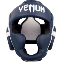 Боксерский шлем Venum Elite White/Navy Blue темно-синий 