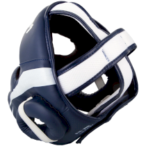 Боксерский шлем Venum Elite White/Navy Blue темно-синий 