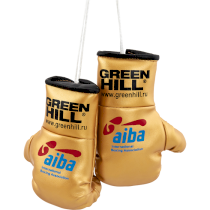 Сувенирные перчатки Green Hill AIBA золотые