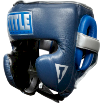 Шлем Title Boxing Royalty Leather Training Headgear синий m