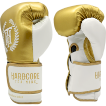 Боксерские перчатки Hardcore Training Revolution Gold/White PU 10унц. золотой
