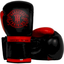 Боксерские перчатки Hardcore Training Premium Black/Red 10 унц. красный