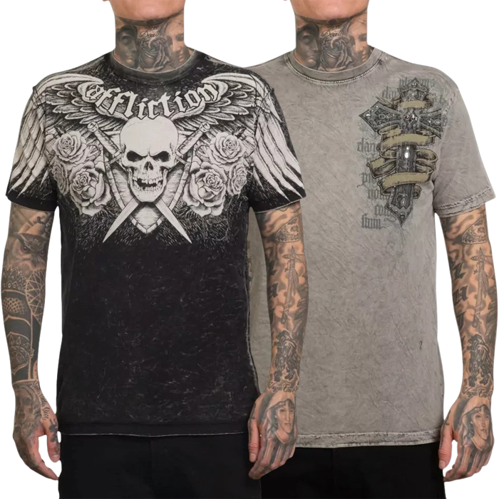 Двусторонняя футболка Affliction Wage Chaos - фото 1