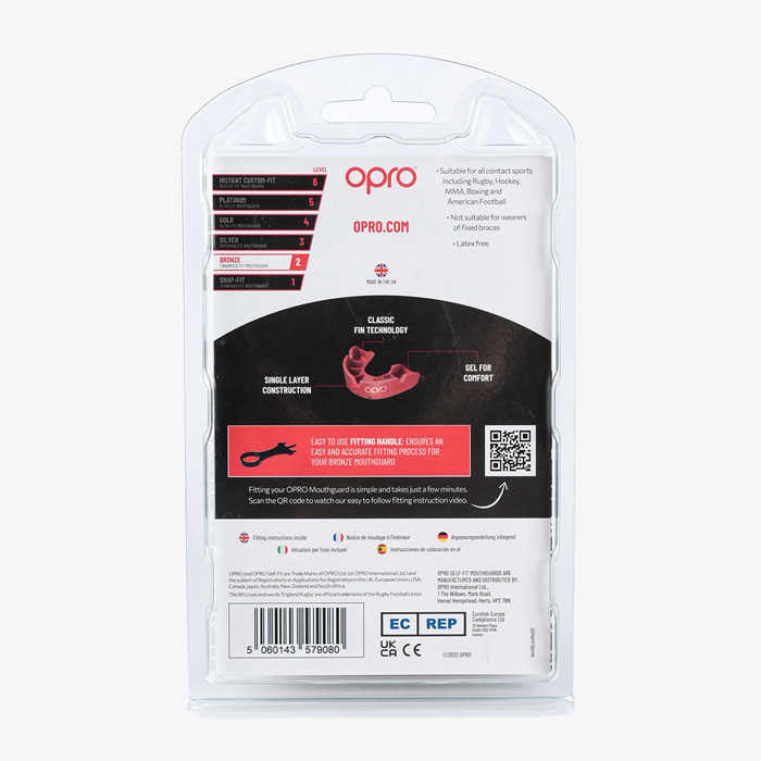 Детская боксерская капа Opro Bronze Level Red - фото 2