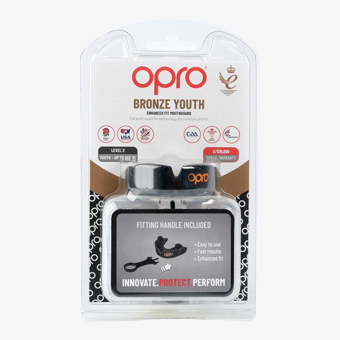 Детская боксерская капа Opro Bronze Level Black - фото 1