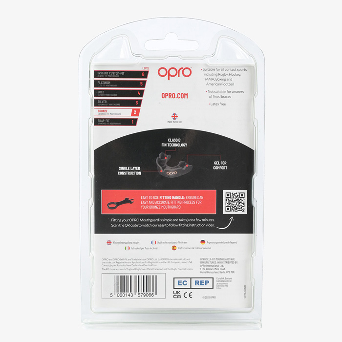 Детская боксерская капа Opro Bronze Level Black - фото 2