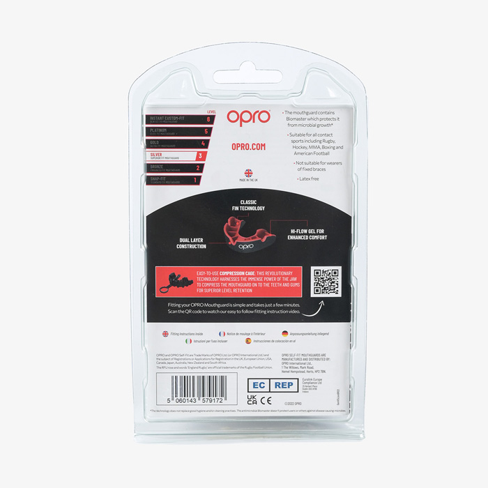 Детская боксерская капа Opro Silver Level Black - фото 2