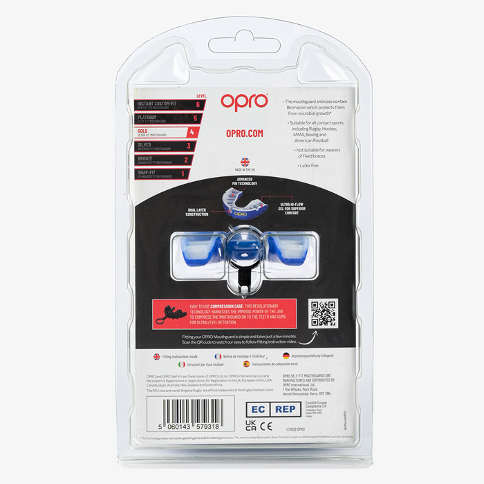 Детская боксерская капа Opro Gold Level Blue - фото 2