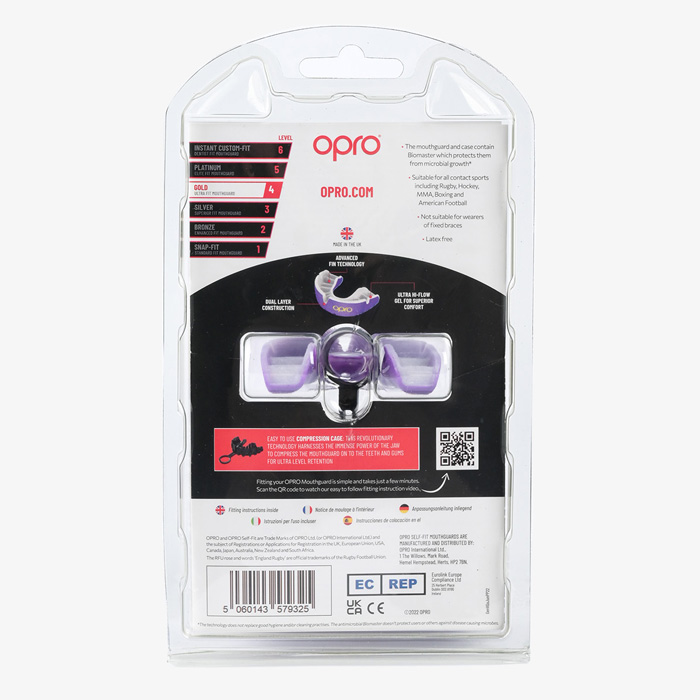 Детская боксерская капа Opro Gold Level Purple - фото 2