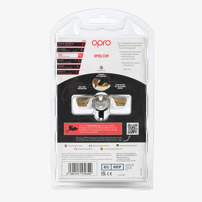 Детская боксерская капа Opro Gold Level White - фото 2