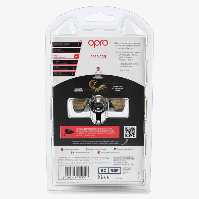 Детская боксерская капа Opro Gold Level Black - фото 2