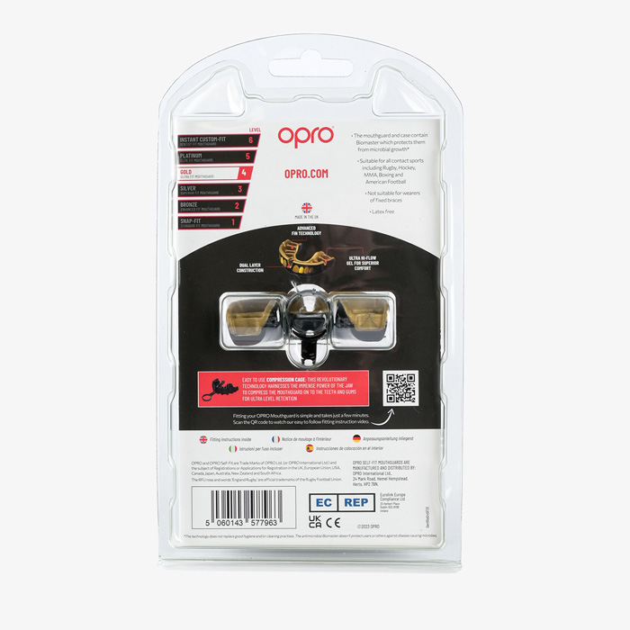 Боксерская капа Opro Gold Level Black Grillz - фото 2