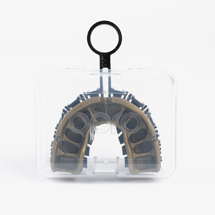 Боксерская капа Opro Gold Level Black Grillz - фото 3