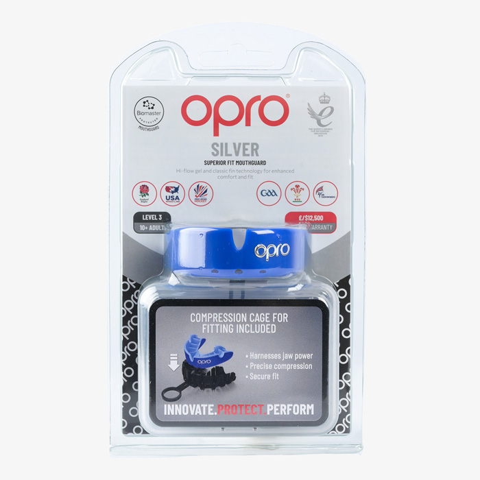 Боксерская капа Opro Silver Level Blue - фото 1