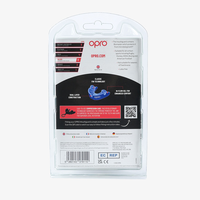 Боксерская капа Opro Silver Level Blue - фото 2