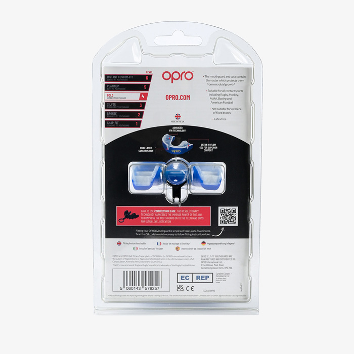 Боксерская капа Opro Gold Level Blue - фото 2