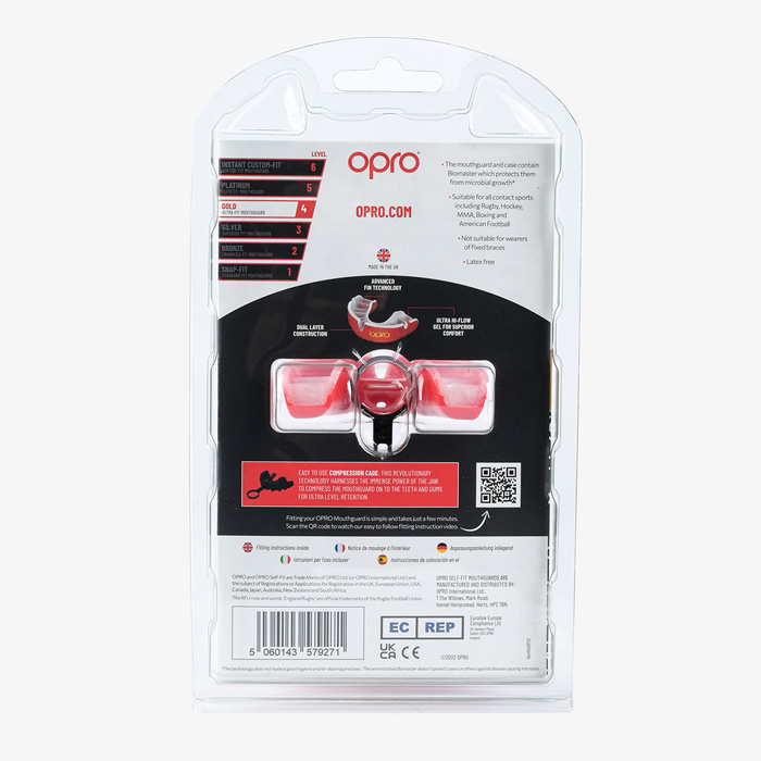 Боксерская капа Opro Gold Level Red - фото 2