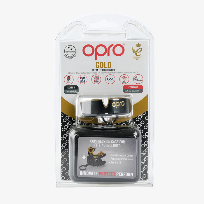 Боксерская капа Opro Gold Level Black - фото 1