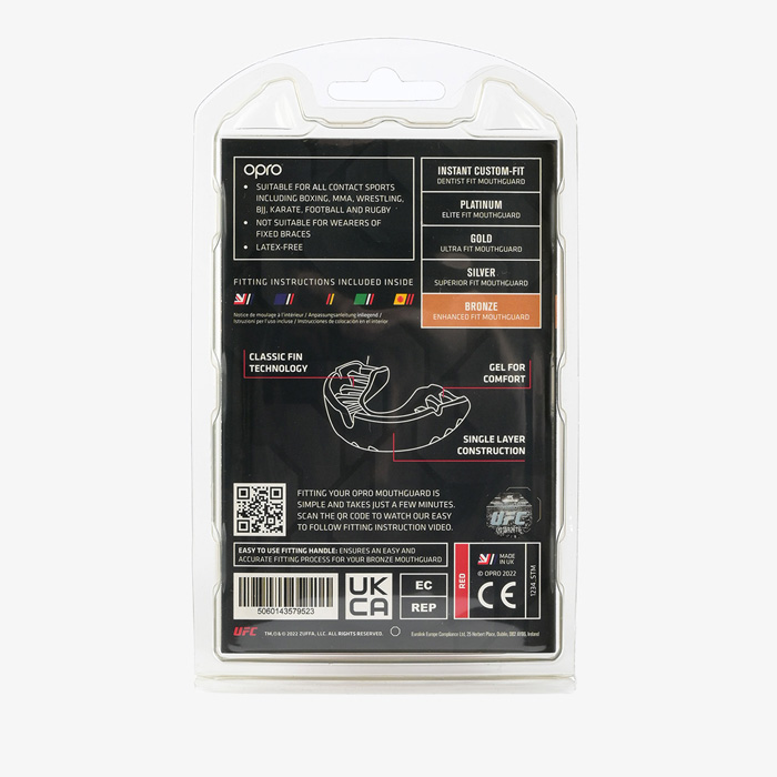 Детская боксерская капа Opro Bronze Level UFC Red - фото 2