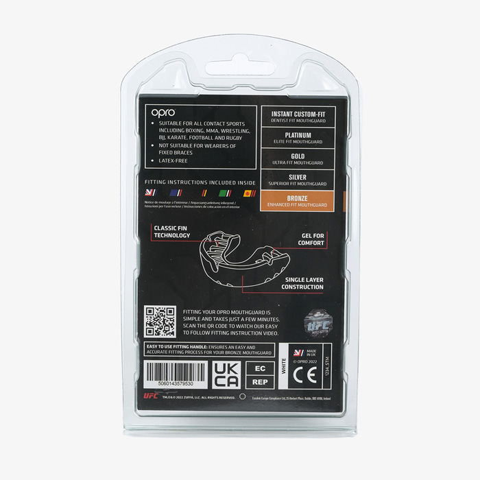 Детская боксерская капа Opro Bronze Level UFC White - фото 2