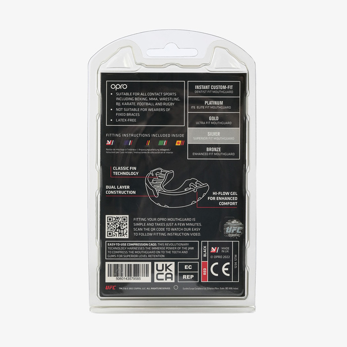 Детская боксерская капа Opro Silver Level UFC Red - фото 2