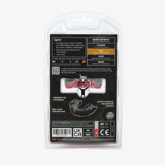 Детская боксерская капа Opro Gold Level UFC Red - фото 2