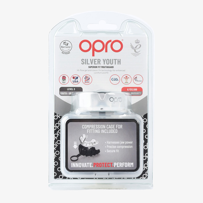Детская боксерская капа Opro Silver Level Clear - фото 1