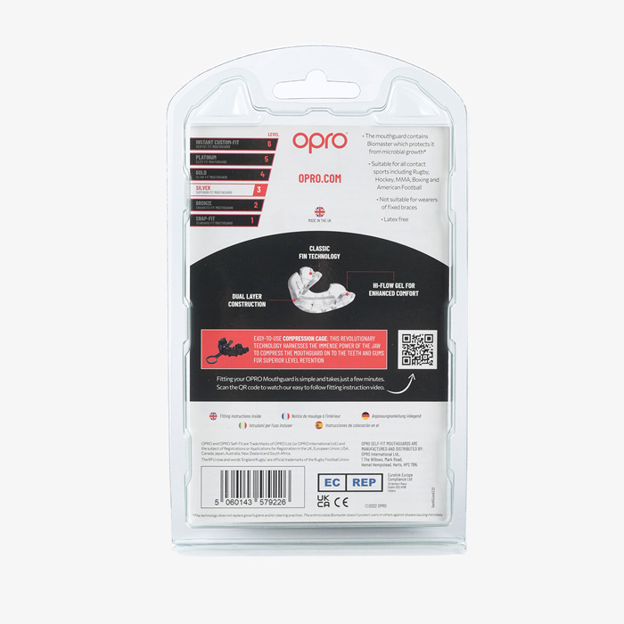 Детская боксерская капа Opro Silver Level Clear - фото 2